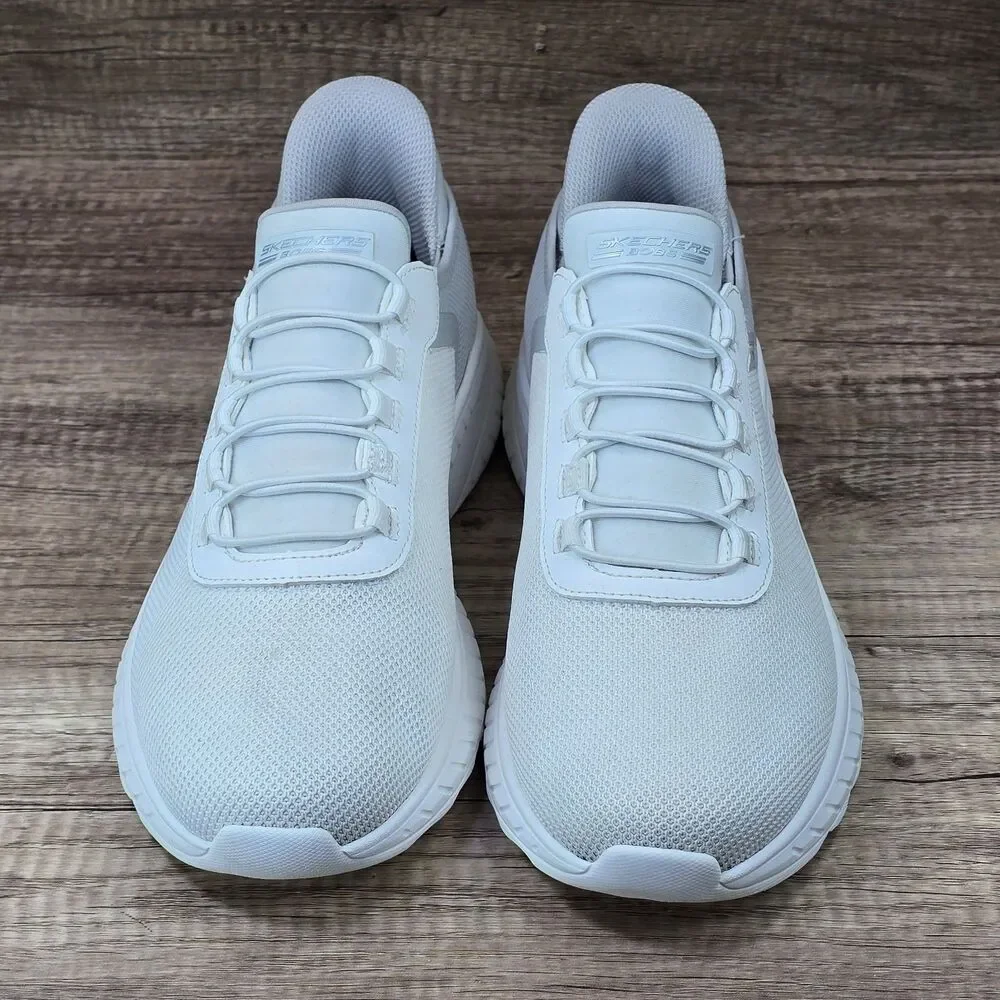 Skechers Hands Free Slip-ins BOBS Sport Squad Chaos Tough Men's 10.5 White Shoes